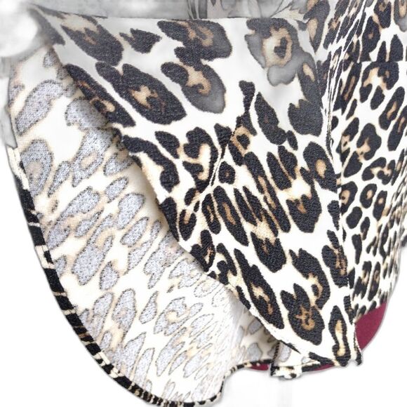 Chico's cute size S/4 women's Cheetah print lace up bodice 3/4 angel wing sleeve - Picture 6 of 13